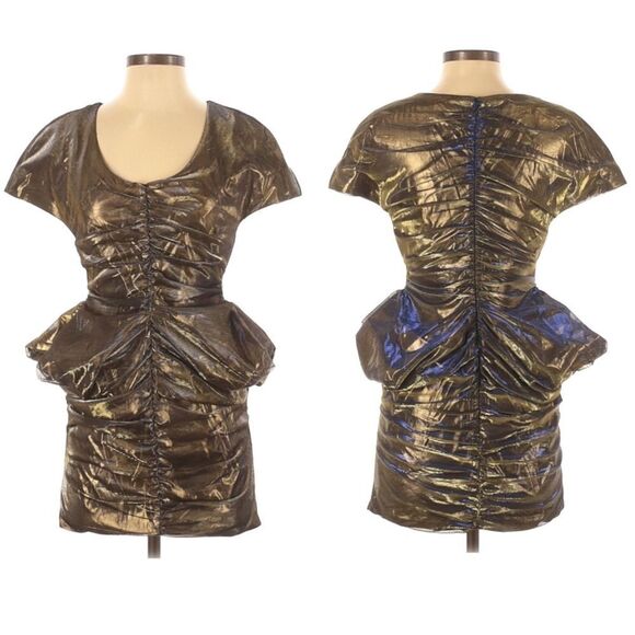 KIX Iridescent Peplum Party Mini Dress S - Picture 1 of 7